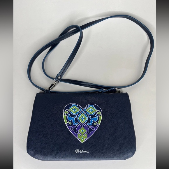 Brighton Handbags - Brighton Blue Crossbody Bag with Colorful Heart